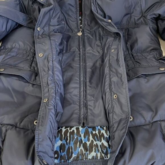 Betsey Johnson Womens Winter Coat Size L Navy Polyester Down Puffer Style - Picture 7 of 11